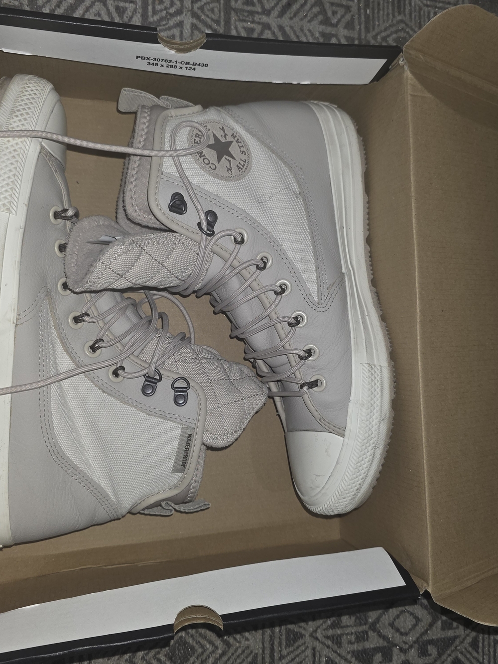 Converse Men's Light Gray Lace-Up High-Top Boots
